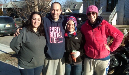 MSW students volunteering for clean-up after Hurricane Sandy. 