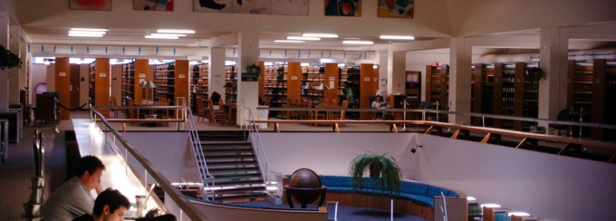 students in Law library. 