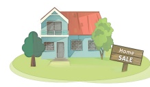 illustration of a home for sale. 