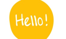 quote bubble with "hello" in it.