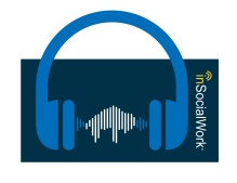 inSocialWork podcast logo, bull with oversized headphones on. 