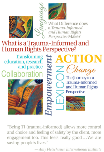 Zoom image: &quot;Being trauma-informed allows more control and choice and feeling of safety by the client, more engagement too.&quot; 