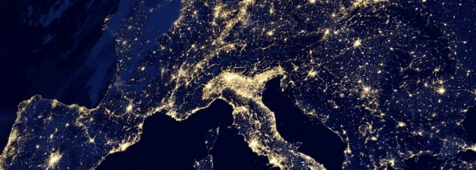 Image of europe at night. 