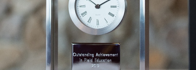 Outstanding Field Educator Award Clock. 