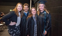 Zoom image: students waiting for ceremony to start.