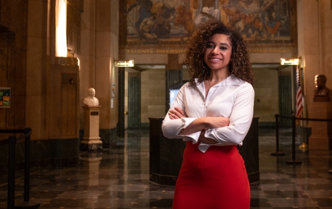 Shatorah Donovan at Buffalo City Hall. 
