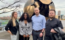 Emma McCarthy, Ogechi Kalu, Michael Lynch and Christian Jepson outside U.N. Headquarters in New York. 