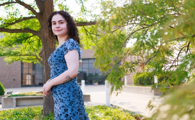 Zoom image: Ava Lockwood, MSW ’25. Photo: Stephen Gabris. 