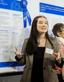 Jess Williams presents on her civic engagement work. 