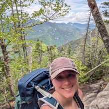 Denise Hicks hiking in the Adirondacks. 