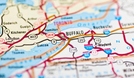 map of Buffalo, NY. 