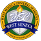 Logo for the West Seneca School District featuring a shield and lit torch depicted along with the school district name. 