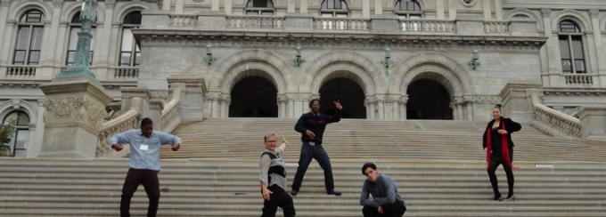 Sue and youth in Albany. 