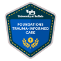 Foundations trauma-informed care micro-credential badge. 