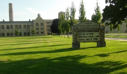 Amherst Central High School Front yard. 