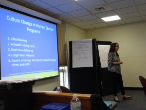 ITTIC trainer Samantha Koury delivering content to champions during the Oswego County Learning Collaborative kick-off training. 
