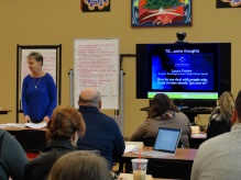 Zoom image: Sue Green presenting at Cattaraugus County Learning Collaborative training