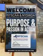 Welcome poster from NYSCAA & NYSWDA Conference in Lake Placid, NY.